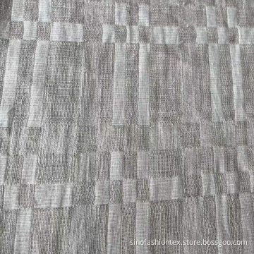 Überprüfte Feste Farbe Jacquard Line Leinen Baumwollgewebe